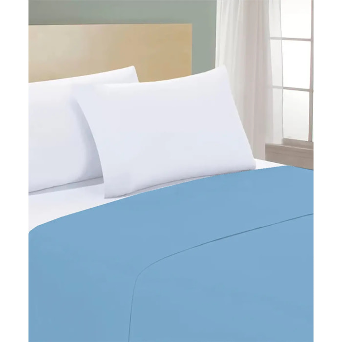 Lenzuolo superiore PERCALLE VERDE tinta unita per letto matrimoniale 100% Percalle di Cotone e Made in Italy