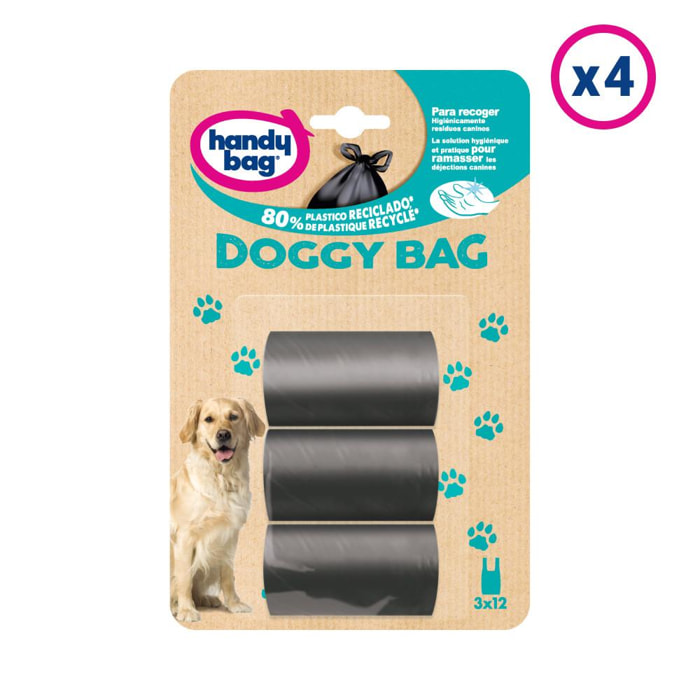 4x36 Sacs Poubelle Doggy Bag Handy-Bag - 80% de plastique recyclé