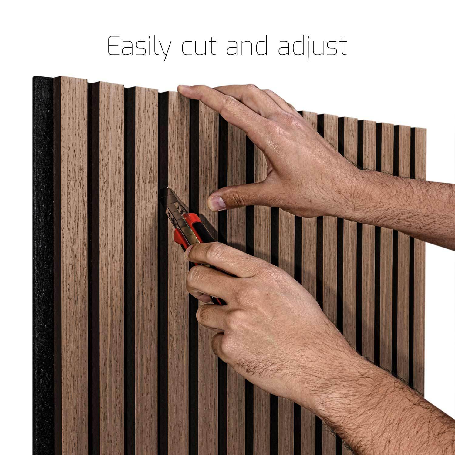 Mozart - Set di 2 pannelli fonoassorbenti decorativi in legno 235x60 cm, marrone chiaro