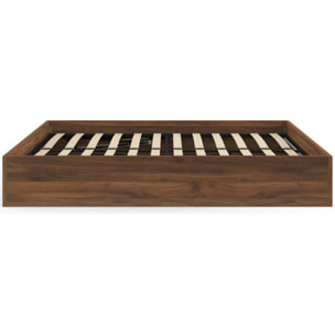 Lit coffre Malta 140x190cm effet bois noyer