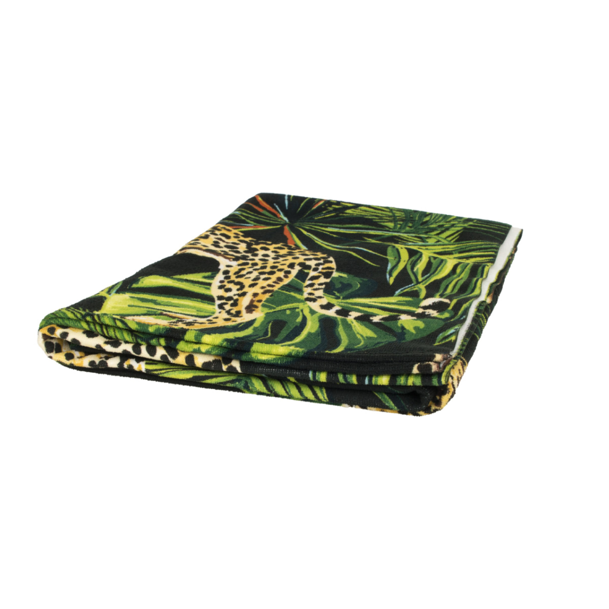 Telo Mare Grande 100x180 Spugna Maui Leopardi Tropical D19