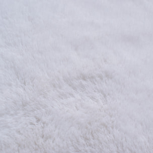AVA - Tapis doux à poils longs lavable en machine - Blanc