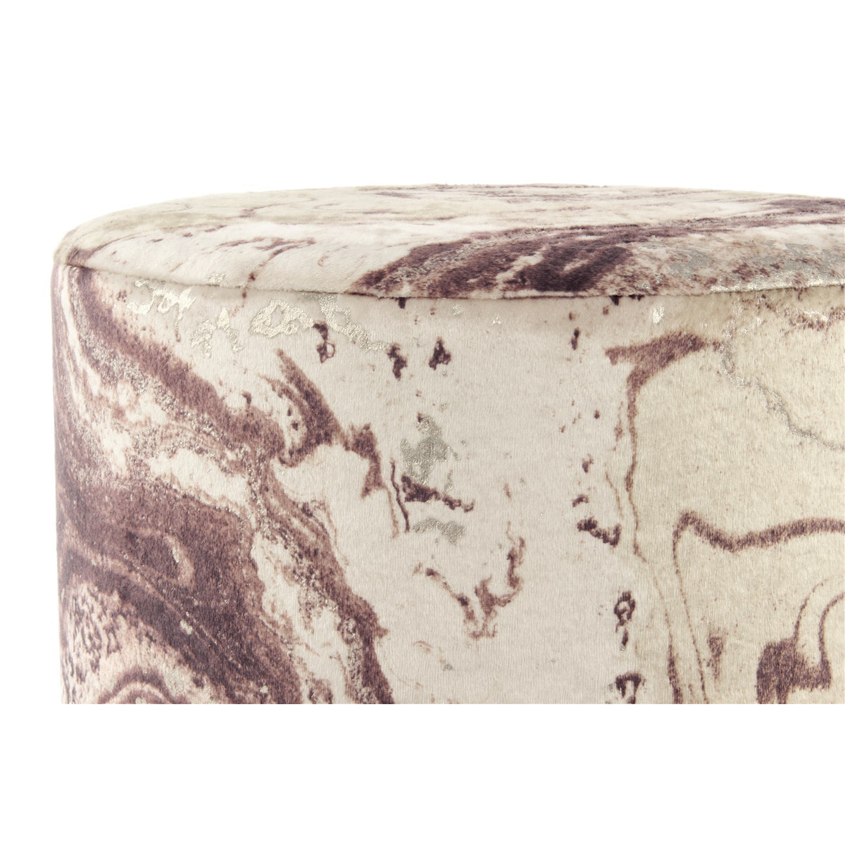 Pouf Gipsy Bronze in velluto con base dorata