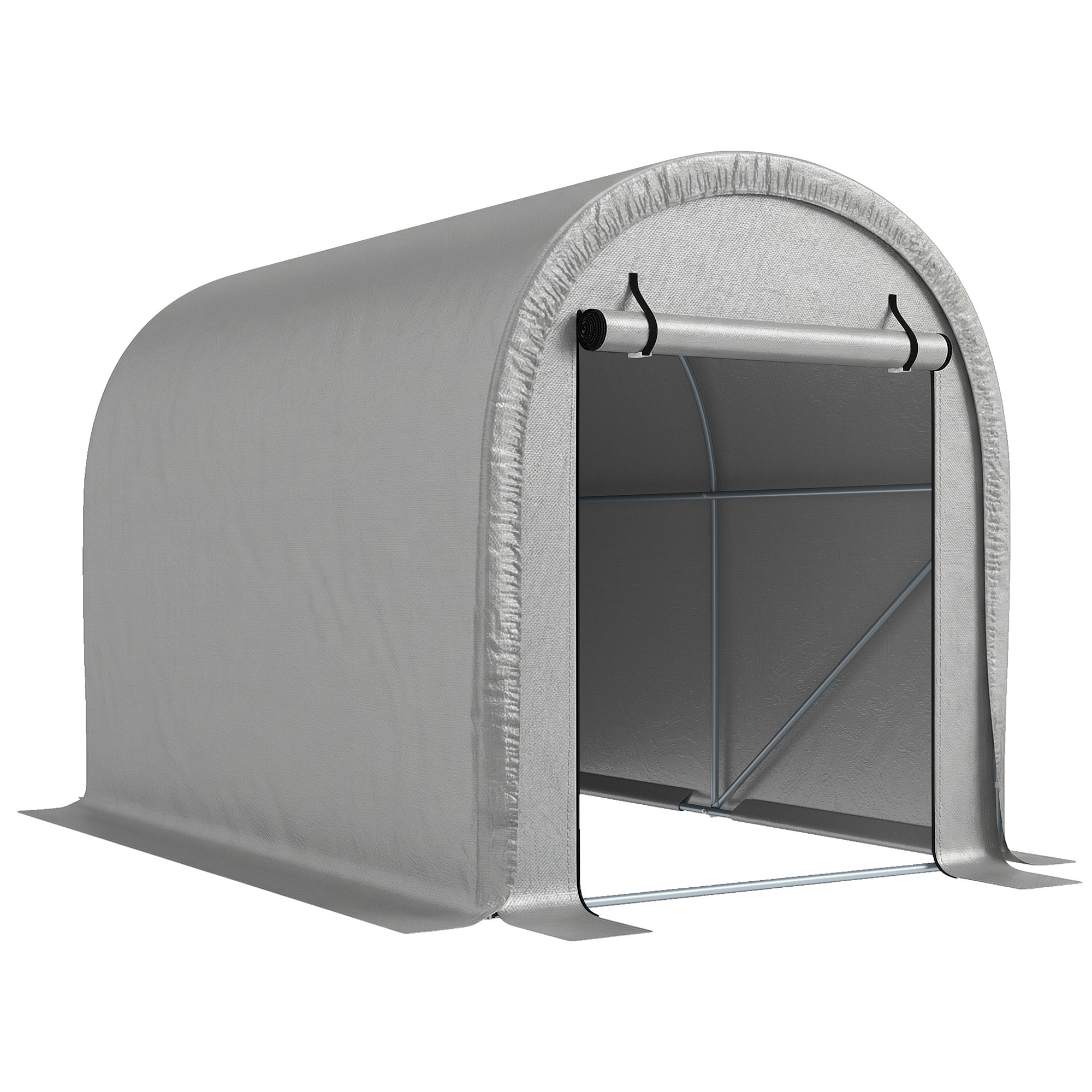 Abri de jardin - tente de stockage - acier galvanisé PE gris clair