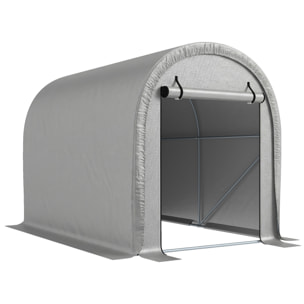 Abri de jardin - tente de stockage - acier galvanisé PE gris clair