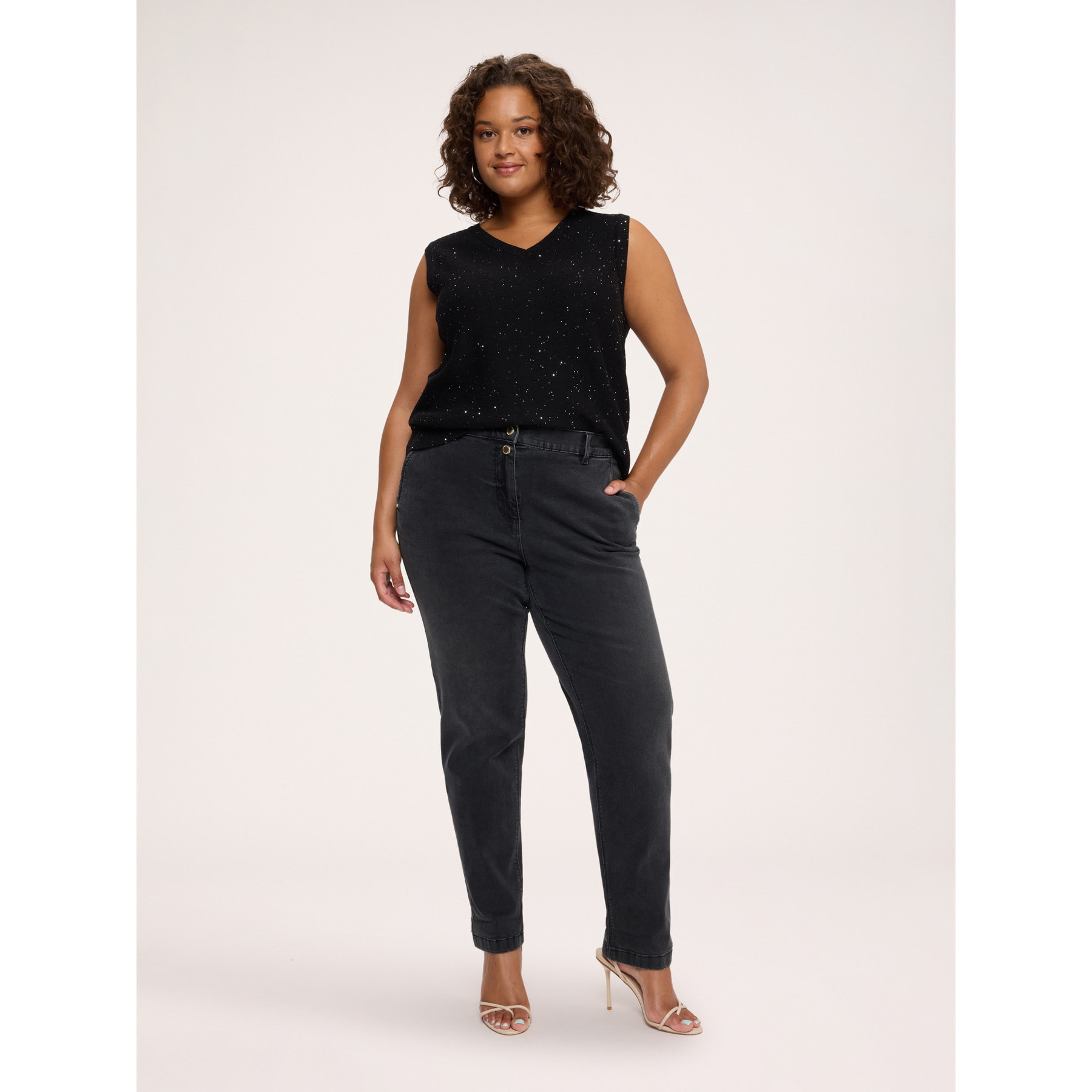 Fiorella Rubino - Jeans Balloon lavaggio black - Nero
