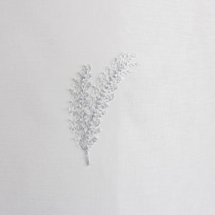 Paire de petits voilages aux broderies bicolores - Blanc