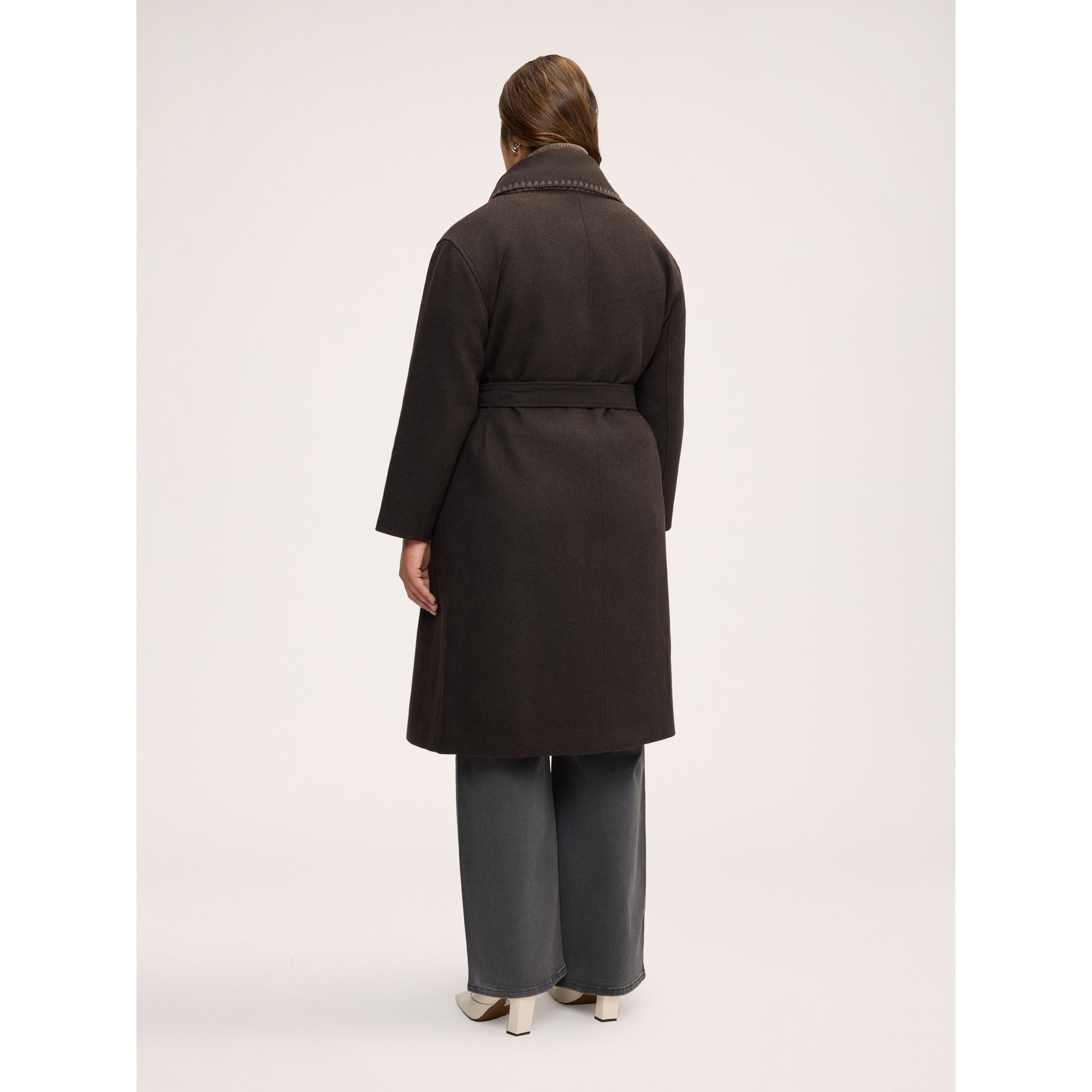 Fiorella Rubino - Cappotto misto lana con cintura in vita - Marrone