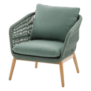Salon de jardin "Orissa" vert olive 5 places en polyester et acier