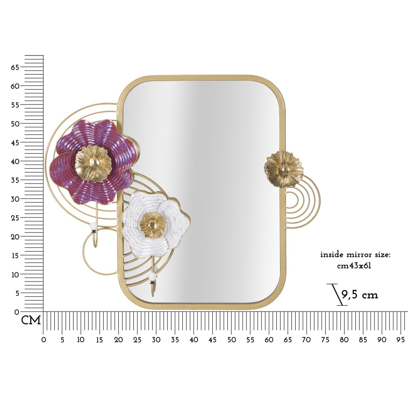 SPECCHIO DA MURO LOVIS CM 75X9,5X64,1