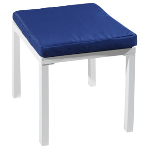Salon de jardin modulable IBIZA en tissu bleu 7 places - aluminium blanc