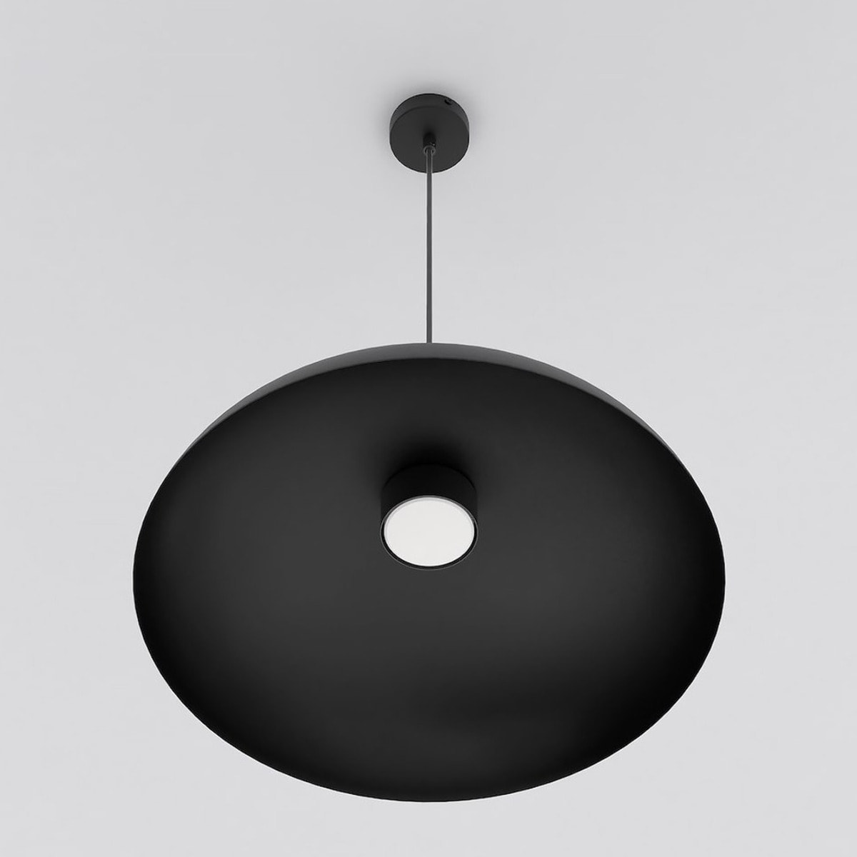 Lampada a sospensione Mega in acciaio nero opaco