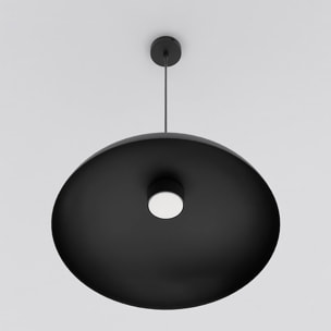 Lampada a sospensione Mega in acciaio nero opaco