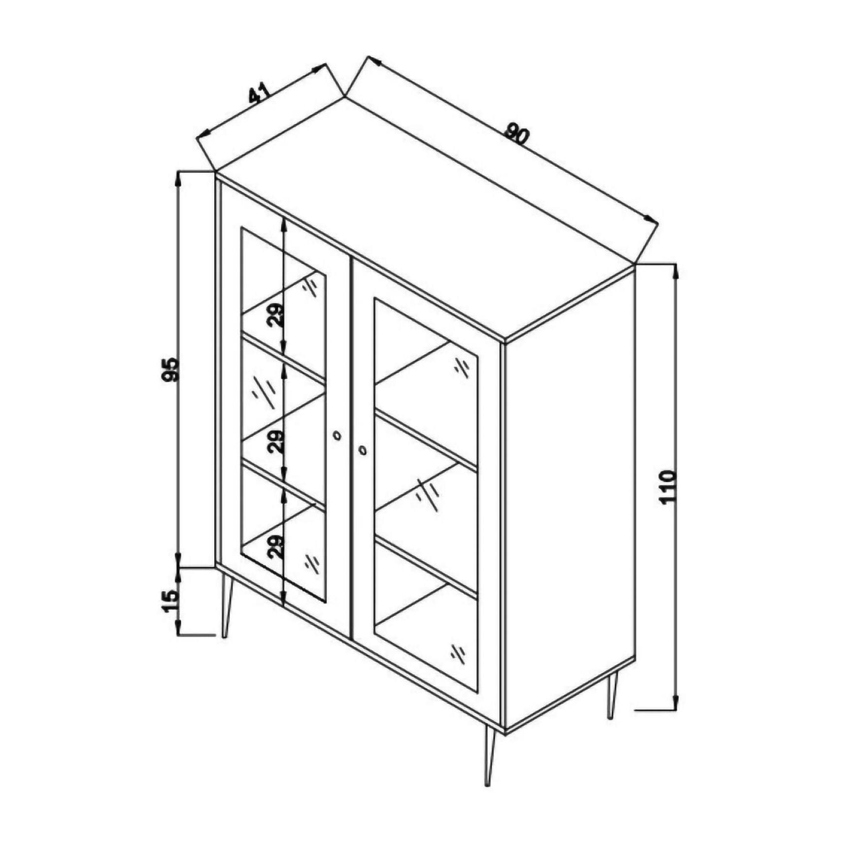 Credenza Dpilegg, Buffet da soggiorno, Madia da salotto, Dispensa da cucina, 90x40h110 cm, Quercia