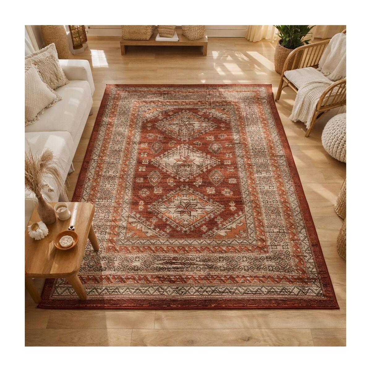 Tapis oriental tissé motif ethnique HEJE