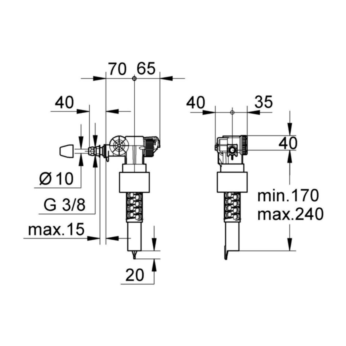 Robinet flotteur - Bâti-support rapid SL - Grohe