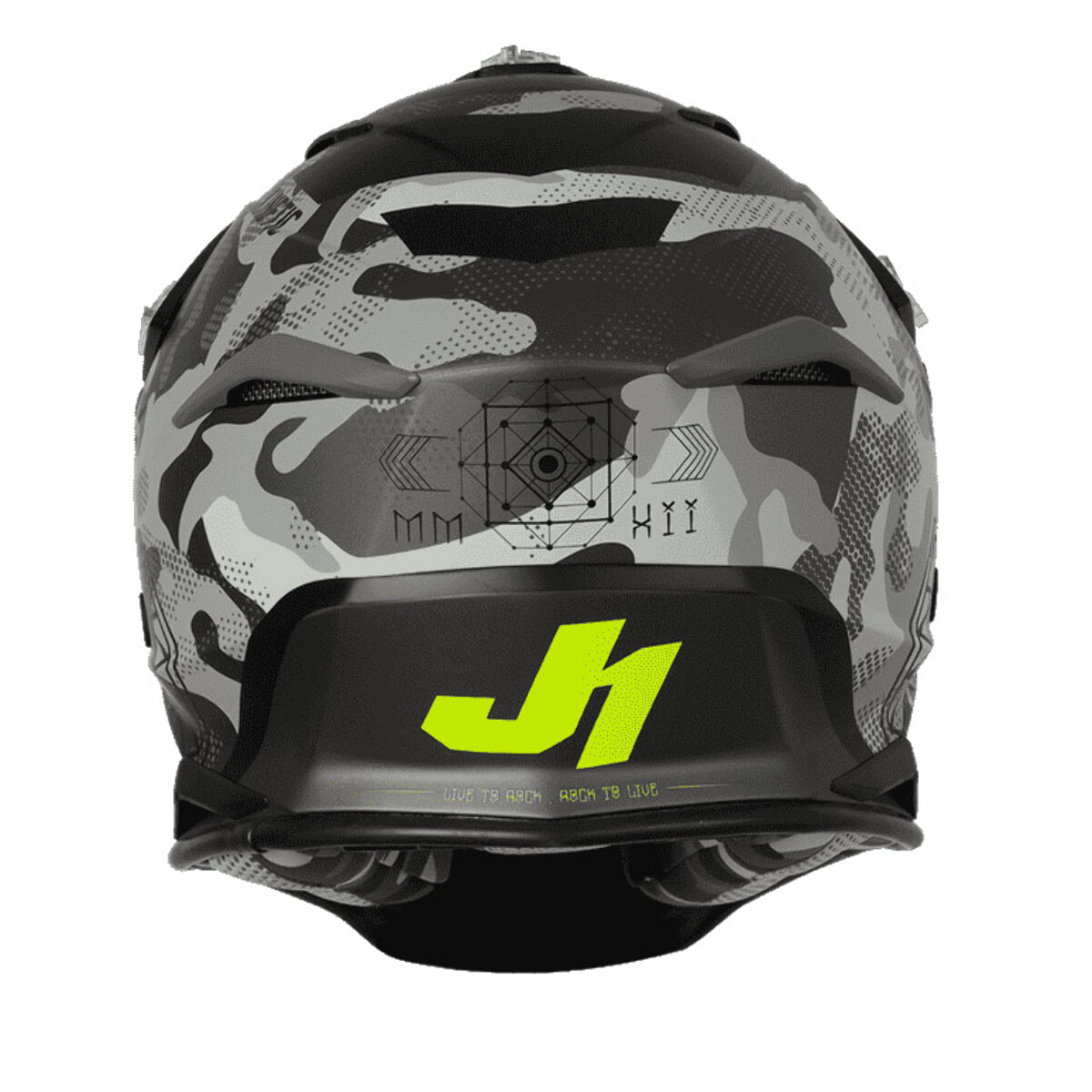 CASCO OFFROAD  J39 KINETIC CAMO FLUO YELLOW RED BLACK (MATT)JUST1