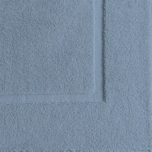 Tapis de bain pur coton 850 g/m² uni bleu Vitae givre
