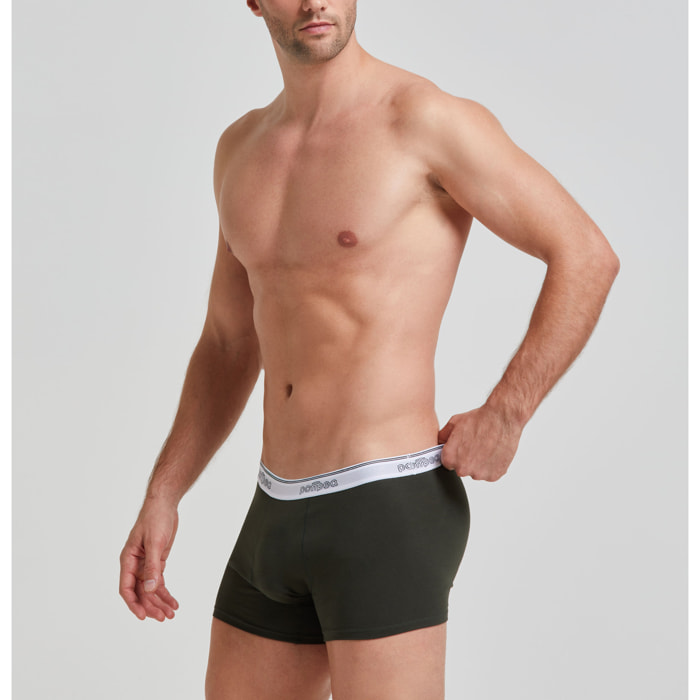 Boxer cotone con elastico a vista logato