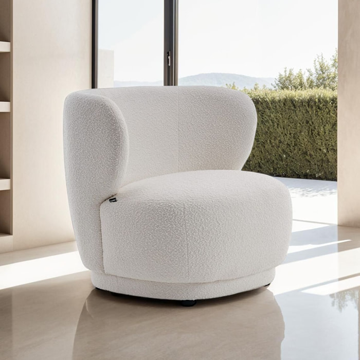 Fauteuil en tissu bouclette - ESTER