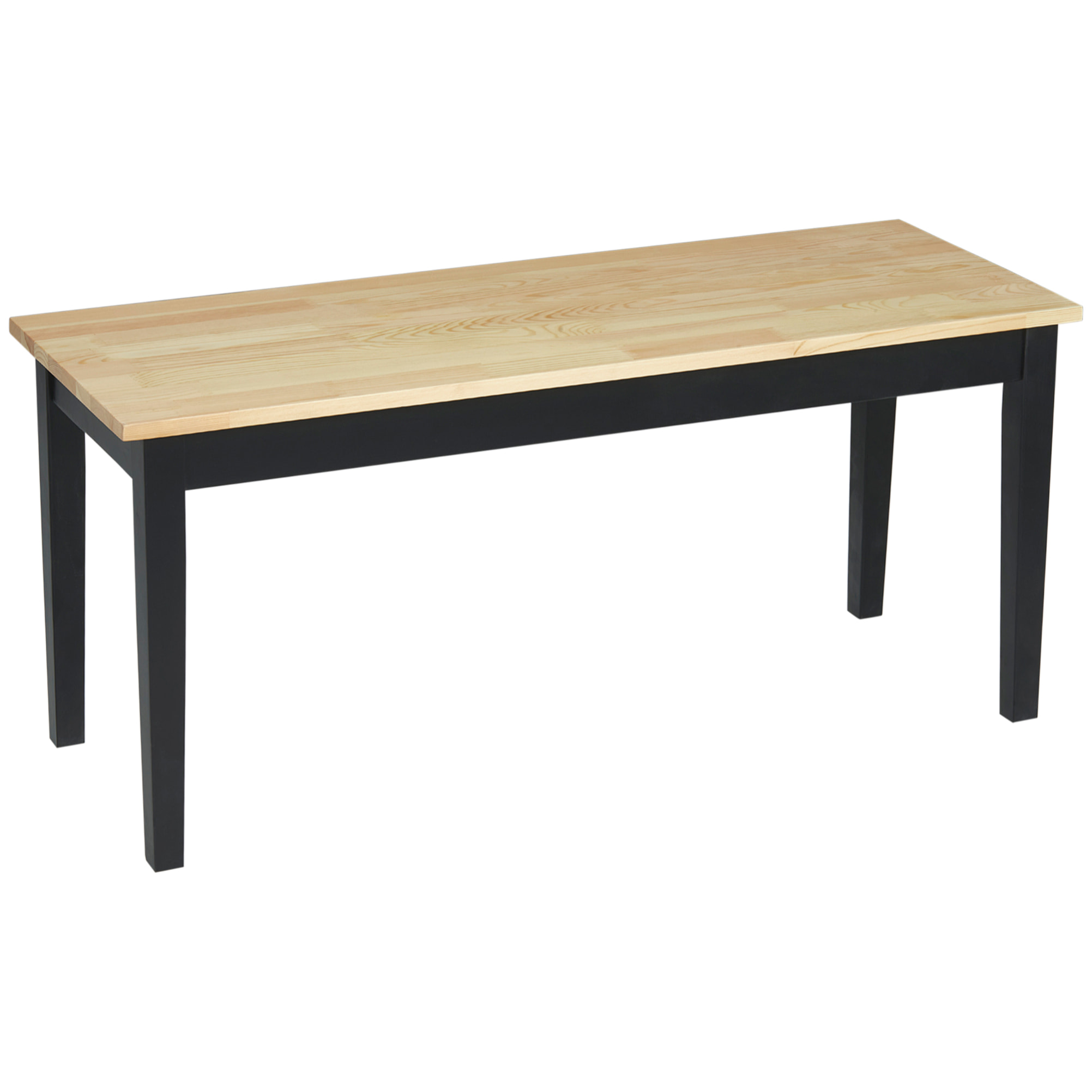 Banc 2 personnes dim. 102L x 36l x 45H cm bois de pin noir