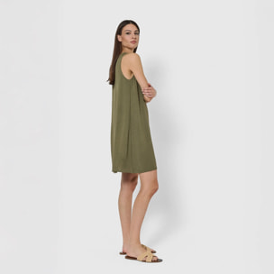 Vestido corto tirantes bambula liso