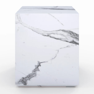 Table d'appoint effet marbre blanche - Lison