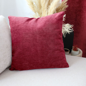 Coussin déhoussable en velours - Rouge foncé