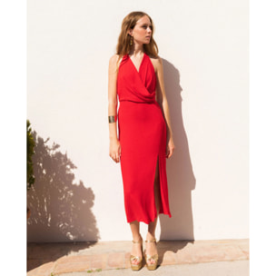 Vestido midi con espalda abierta