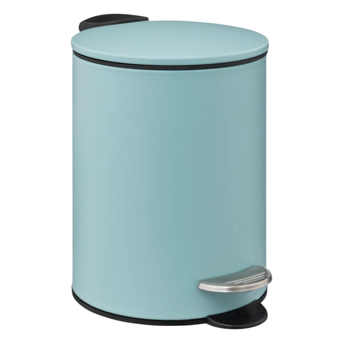 Poubelle métal soft close 3L "Colorama" bleu artic