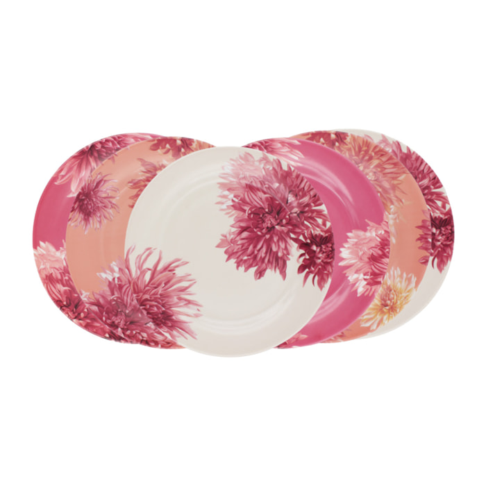 Lot de 6 grandes assiettes, FLORA