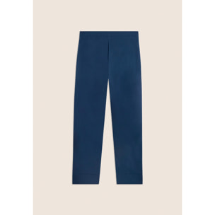 Pantaloni Cropped Fit a Carota in Popeline elasticizzato