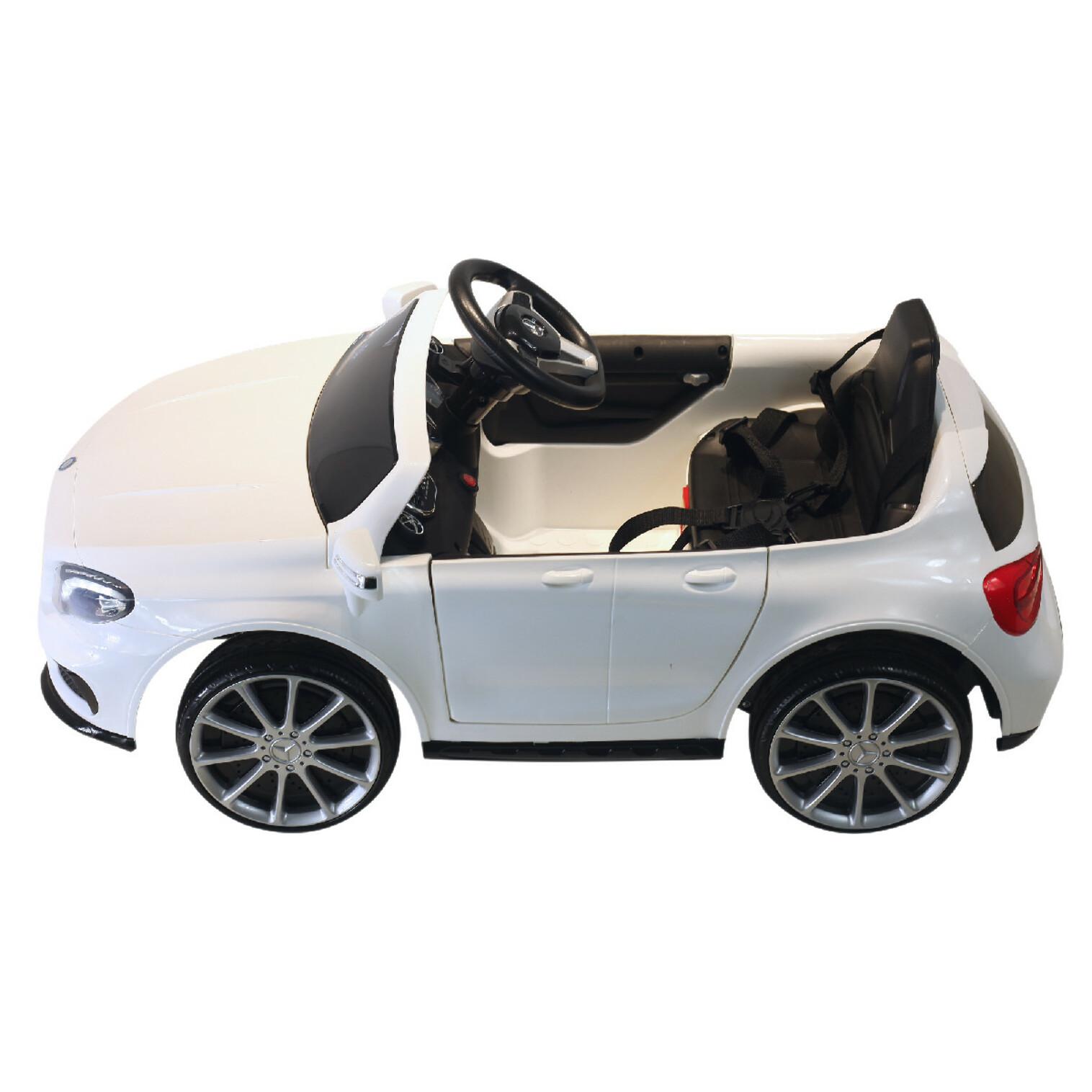 Voiture véhicule électrique enfant 6 V 3 Km/h max. télécommande effets sonores + lumineux Mercedes GLA AMG blanc