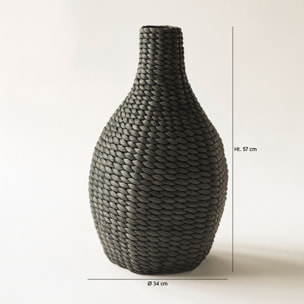 Jarre noire en jacinthe d'eau h57cm AMANI