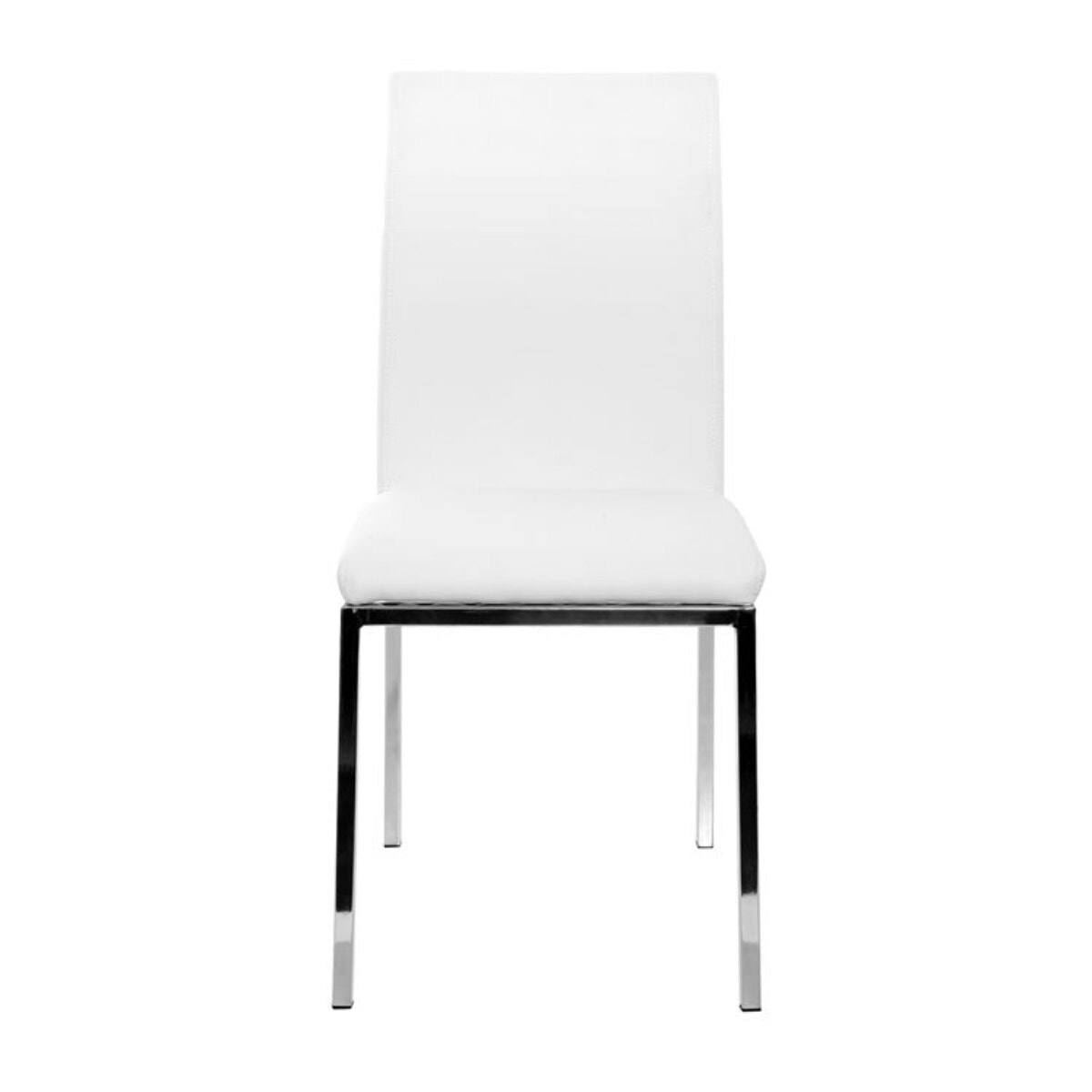 Chaises design blanc et acier chromé (lot de 2) SIMEA