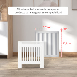 Cubre Radiadores Cubierta de Radiador Moderna 78x19x81 cm Cubreradiador de MDF para Sala de Estar Dormitorio Blanco