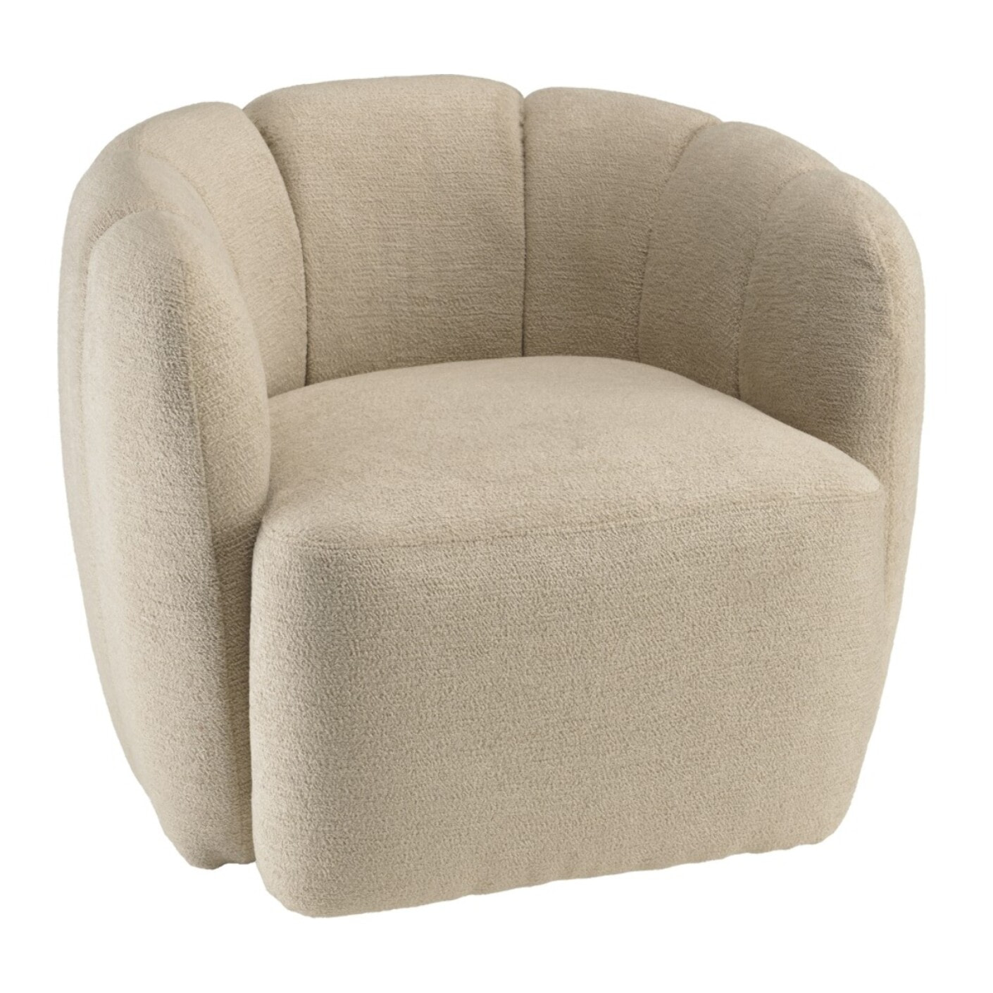 AGATHE - Fauteuil rembourré en tissu beige