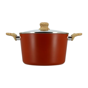 Faitout 24cm en aluminium recyclé brique - tous feux COLORAMA