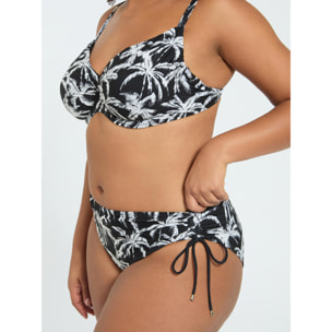 Fiorella Rubino - Bikini con estampado tropical y lazos - Negro