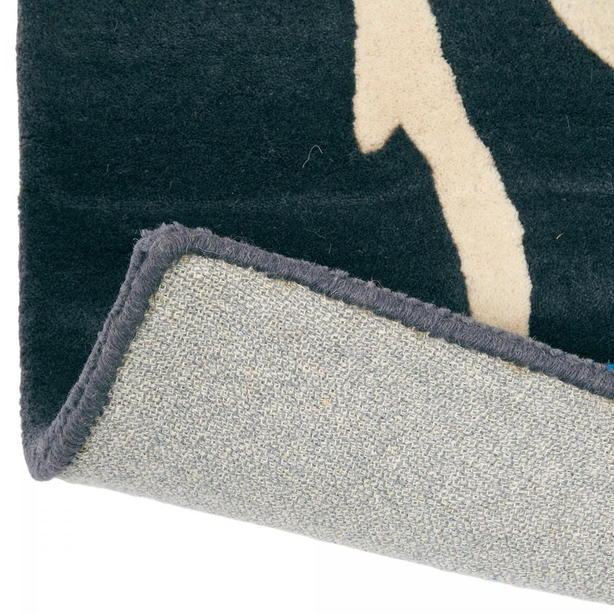 Tapis salon et chambre fait à la main en laine motif floral KAMA