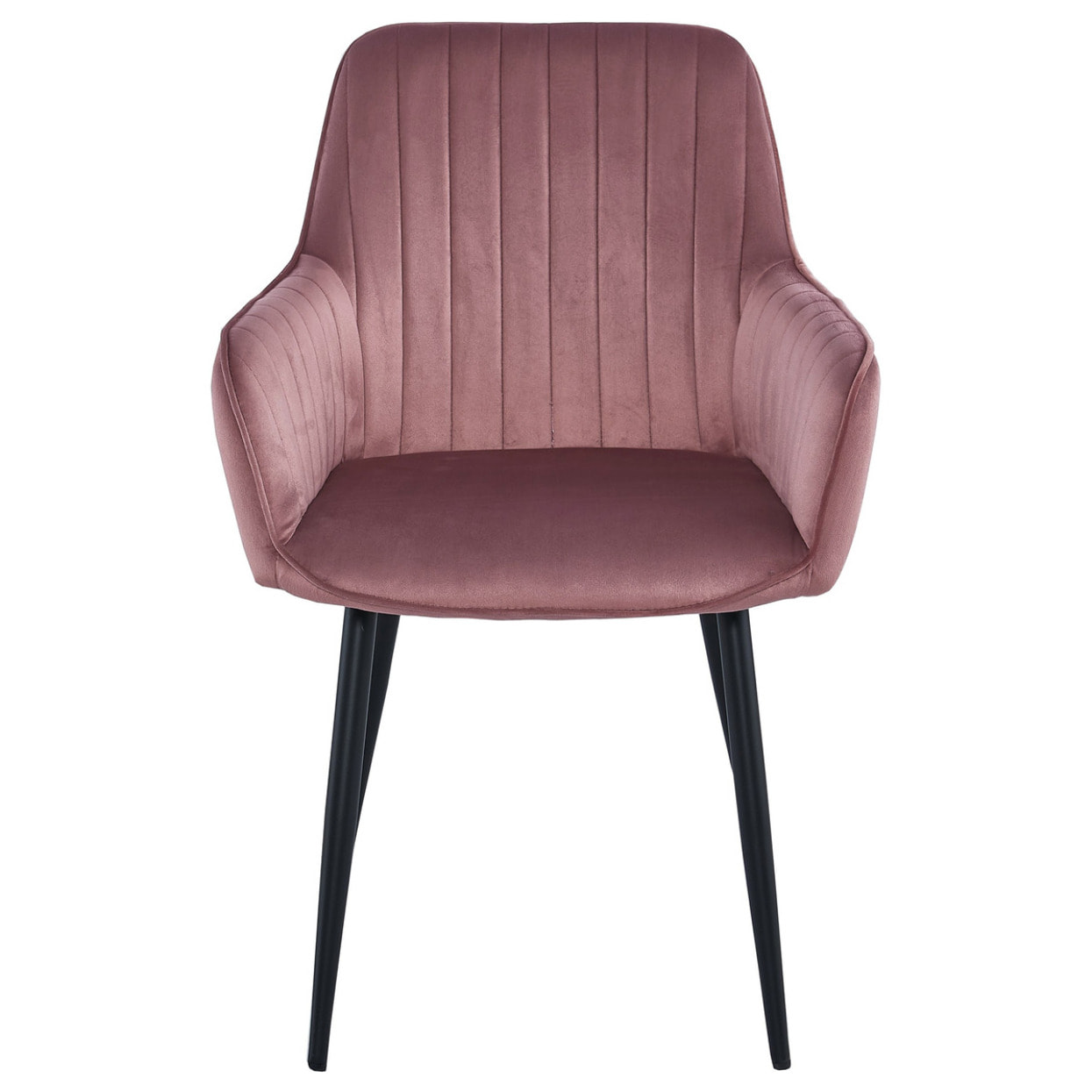 Sedia Solden in velluto rosa antico con gambe nere