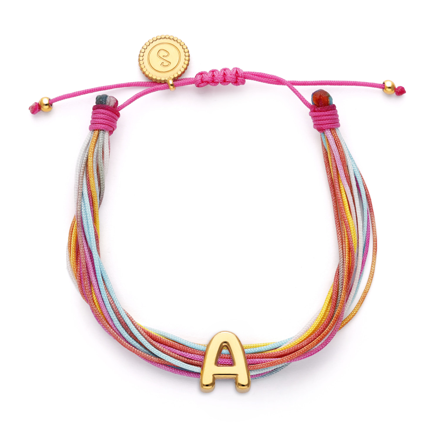 Pulsera Personalizada Color Rainbow Acero Baño Oro