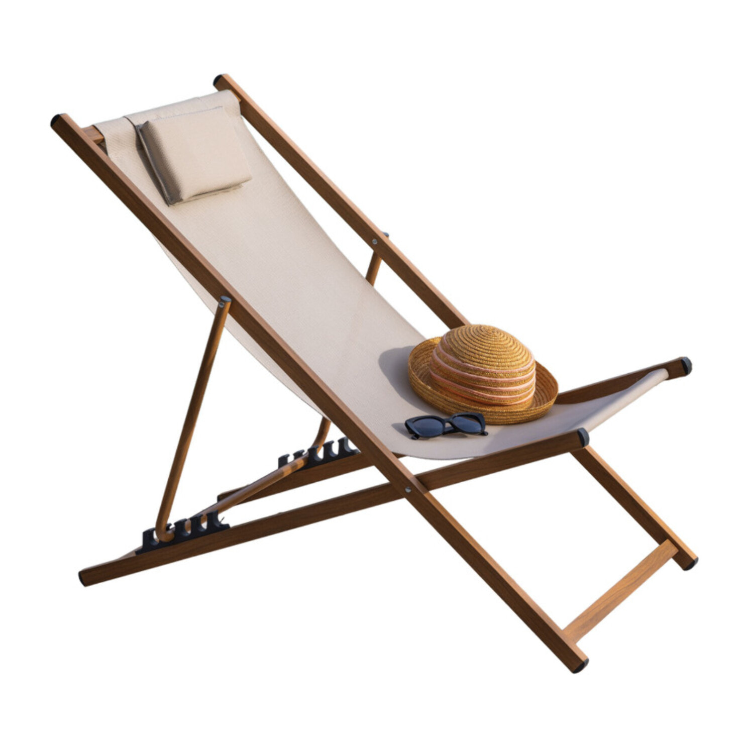 Lot de 2 chiliennes en acier - effet bois - PAROS