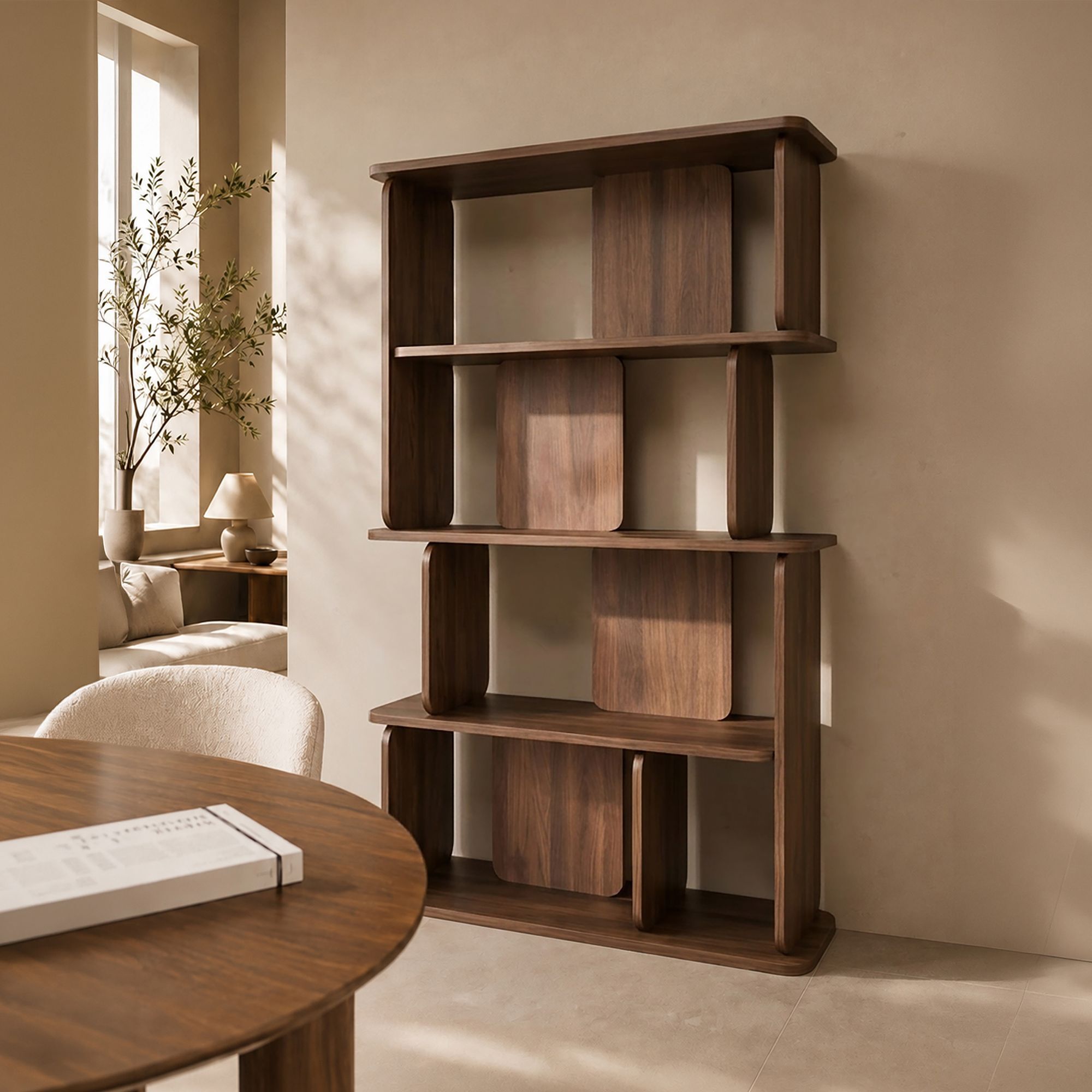 Etagère 110cm effet bois marron OREE