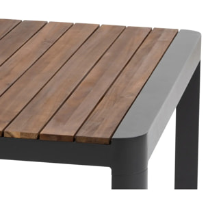 Table de jardin rectangulaire "Paradize" noyer & graphite 10 places en aluminium