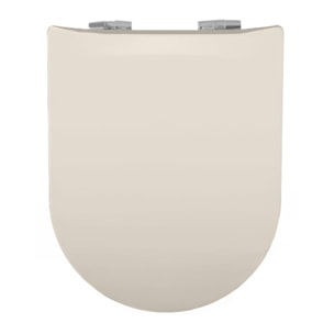 Abattant wood slim déclipsable uni - Crème