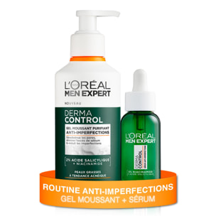L'Oréal Paris Men Expert Derma Control Routine Anti-Imperfections Gel Moussant Purifiant & Sérum Anti-Imperfections