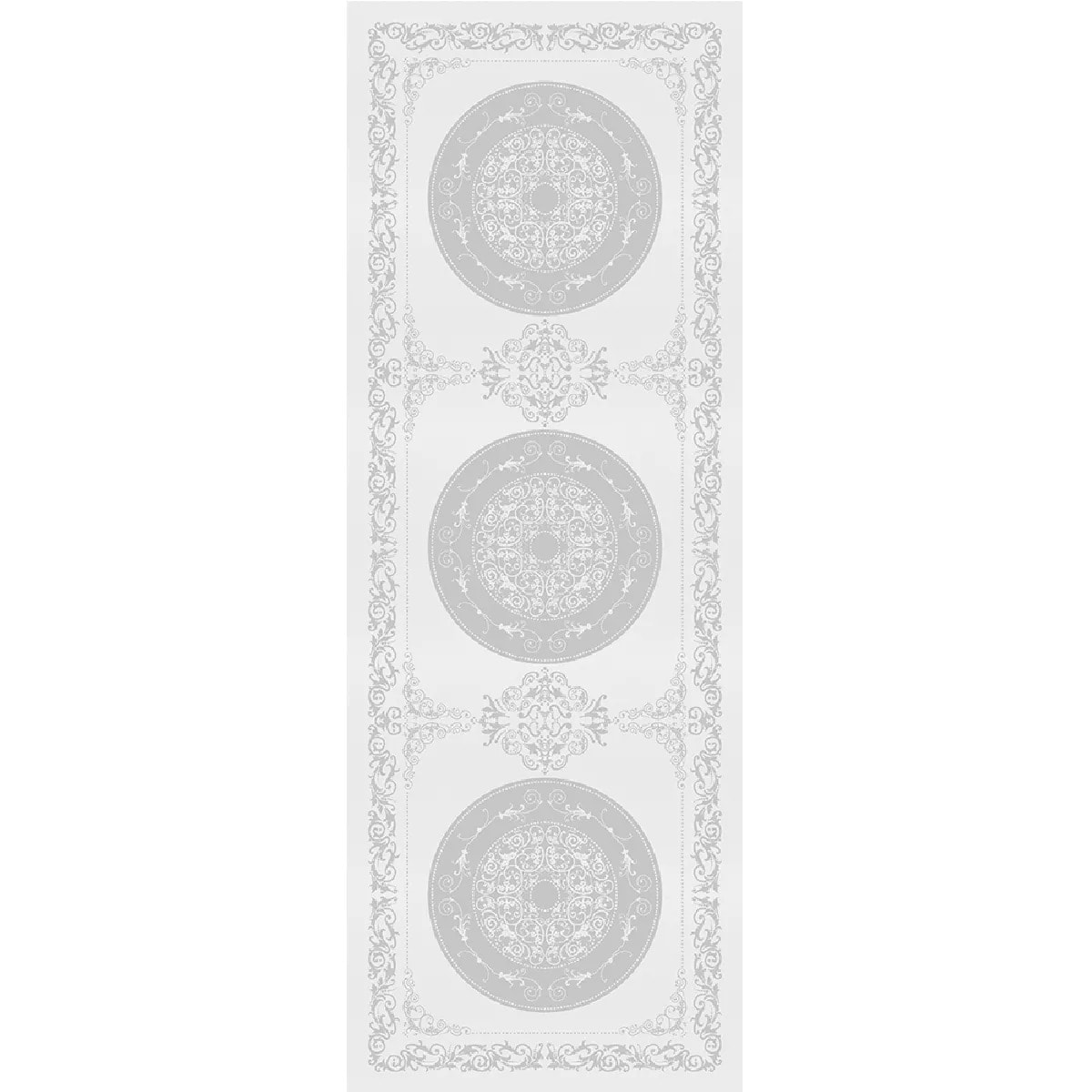 Chemin de table pur coton anti tache motif jacquard Comtesse blanc