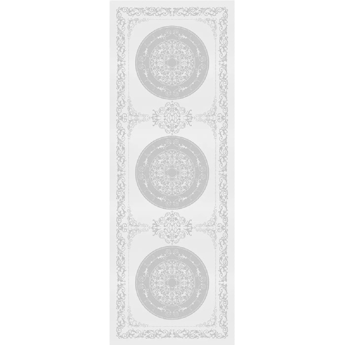 Chemin de table pur coton anti tache motif jacquard Comtesse blanc