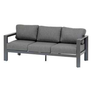 Canapé de jardin "Évasion" graphite 3 places en polyester et aluminium
